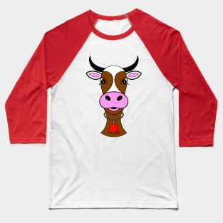 CUTE  Brown Cow Red Bell Cow Lover - Cute Animal Art Baseball T-Shirt